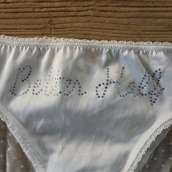 Victoria's Secret Bridal Better Half White Wedding Bikini Panties sz S New - Picture 3 of 5